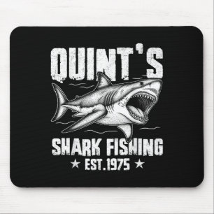 Vintage Quints Shark Fishing 1975 Retro Fishing Da Mouse Mat