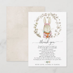Vintage Rabbit Baby Shower Thank You Card