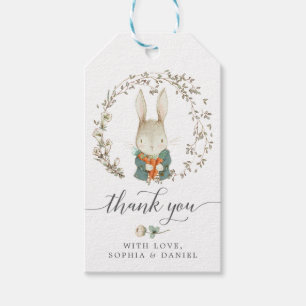 Vintage Rabbit Baby Shower Thank You Favours Gift Tags