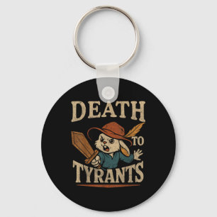 Vintage Rabbit Death To Tyrants Retro 90s Key Ring