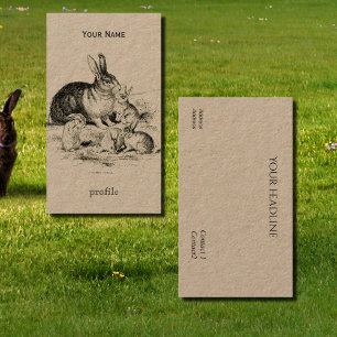 Vintage  rabbit  family  business card