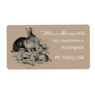 Vintage rabbit family - personalized