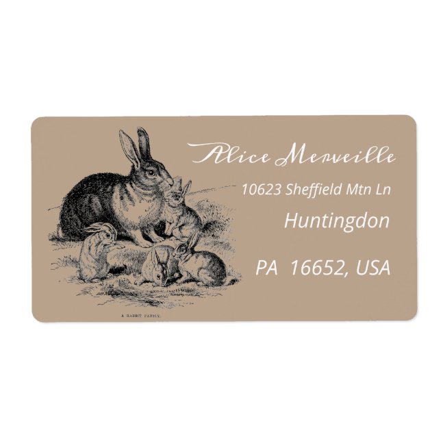 Vintage rabbit family - personalized (Front)