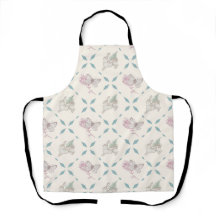 Vintage Rabbit, Fern, Butterfly and Flower Pattern