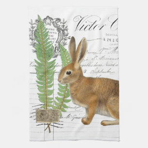 Vintage Rabbit French Lapin Kitchen Hand Towel