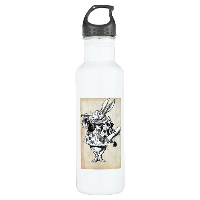 Vintage Rabbit in Hearts 710 Ml Water Bottle (Front)