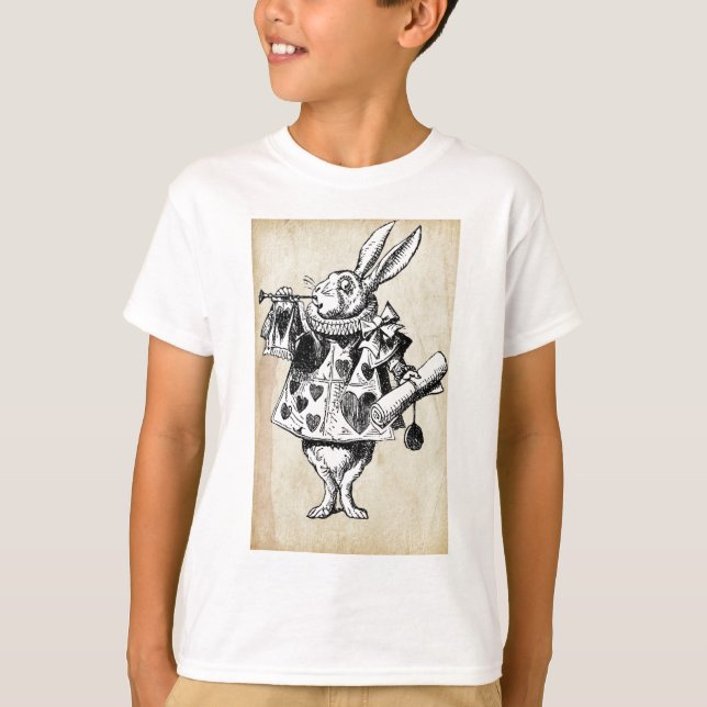Vintage Rabbit in Hearts T-Shirt (Front)
