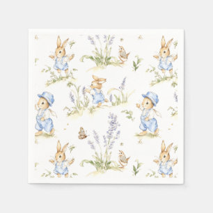 Vintage Rabbit Paper Napkins, Bunny Birthday Party Napkin