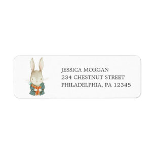 Vintage Rabbit Return Address Label