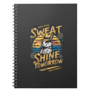 Vintage Rabbit Workout Motivation Art Notebook
