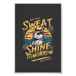 Vintage Rabbit Workout Motivation Art Photo Print