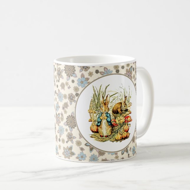 Vintage Rabbits Easter Gift Coffee Mug (Front Right)