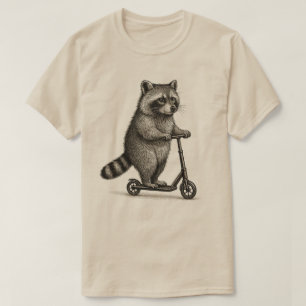 Vintage Raccoon Scooter l Raccoon Riding scooter  T-Shirt