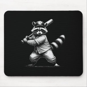 Vintage Raccoon Softll Game Player Sports Lover Me Mouse Mat