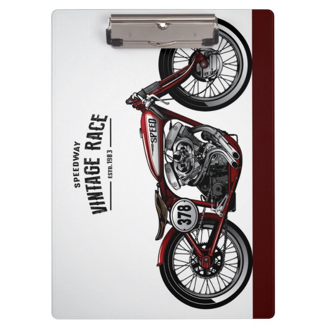 Vintage Race Bike | Motorcycle Clipboard (Front)