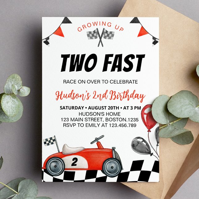 Vintage Race Car Birthday Invitation Racing Car (Creator Uploaded)