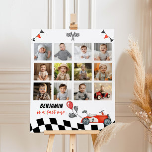 Vintage Race Car Birthday Party Milestone Sign