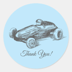 vintage, race car, car, racer, round sticker