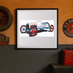 Vintage Race Car Classic Auto Poster