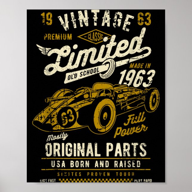 Vintage Race Car Design  Poster (Front)