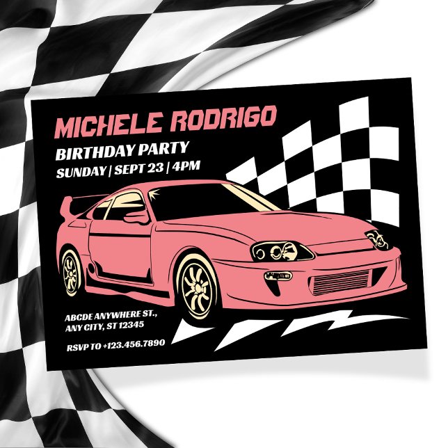 Vintage race car  invitation (Creator Uploaded)