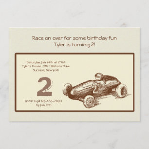 Vintage Race Car Invitation