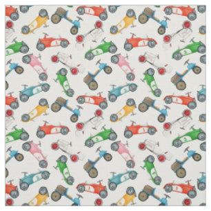 Vintage Race Car Pattern Fabric