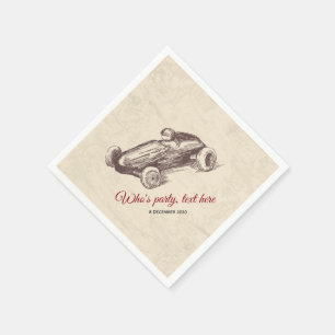 vintage, race car,  racer, Cocktail Paper Napkins