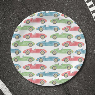 Vintage race cars birthday napkins paper plate