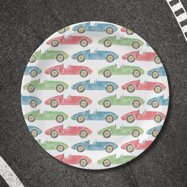 Vintage race cars birthday napkins paper plate (Creator Uploaded)