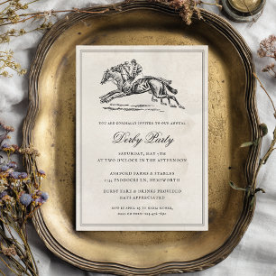 Vintage Race Horses Elegant Derby Party Invitation