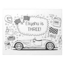 Vintage racecar upsherin colouring page