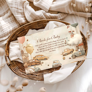 Vintage Racing Baby Shower Books for Baby Enclosure Card