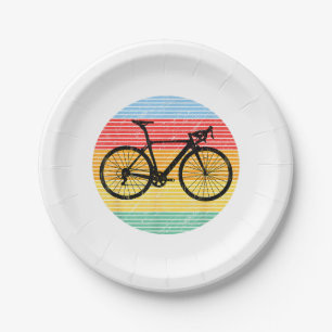 Vintage Racing Bicycle Funny Road Bike Racer Gift Paper Plate