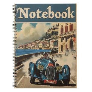 Vintage Racing car coast South France  Notebook