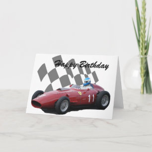 Vintage Racing Car Happy Birthday 6 Card