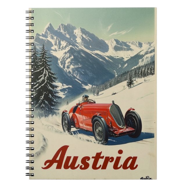 Vintage Racing Car in Austria Notebook (Front)
