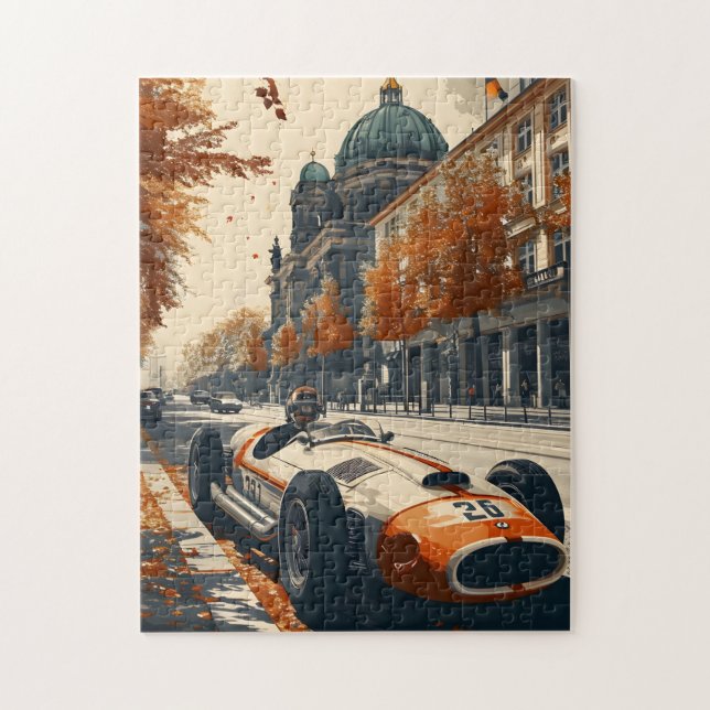 Vintage racing car in Berlin Jigsaw Puzzle (Vertical)