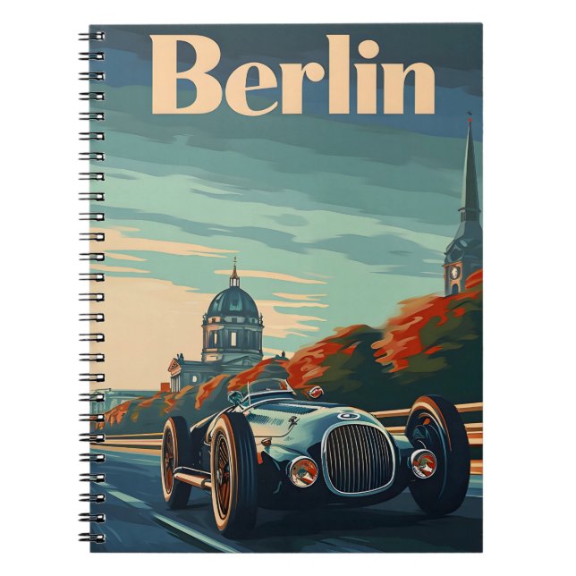 Vintage racing car in Berlin Notebook (Front)