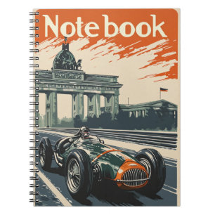Vintage racing car in Berlin Notebook