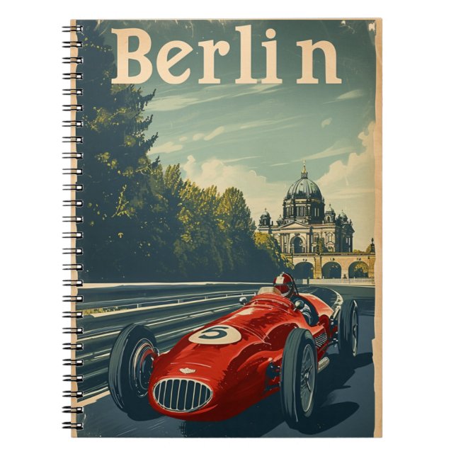 Vintage Racing Car in Berlin Notebook (Front)