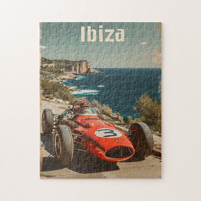 Vintage Racing Car in Ibiza Jigsaw Puzzle (Vertical)