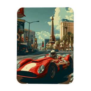 Vintage racing car in Las Vegas Magnet