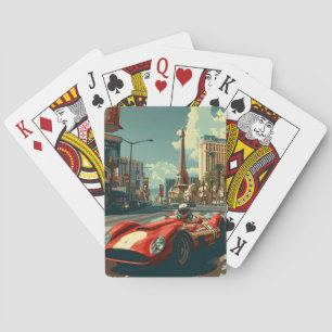 Vintage racing car in Las Vegas Playing Cards
