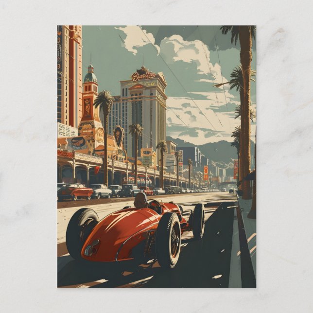 Vintage Racing Car in Las Vegas  Postcard (Front)
