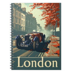 Vintage Racing Car in London Notebook