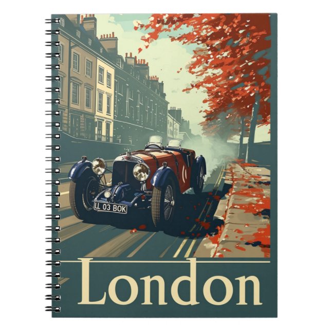 Vintage Racing Car in London Notebook (Front)
