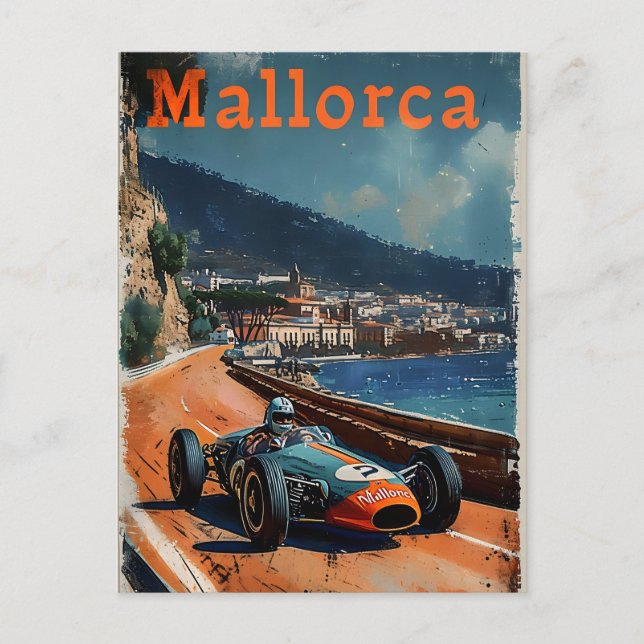 Vintage racing car in Mallorca Postcard (Front)