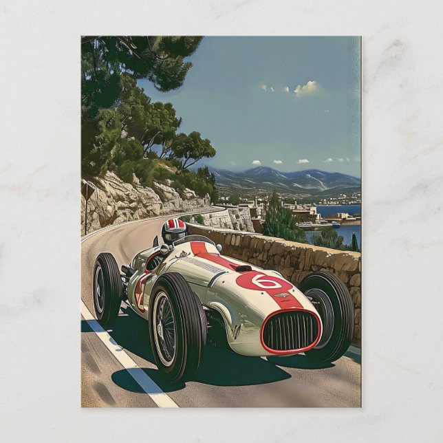 Vintage Racing Car in Mallorca Postcard (Front)