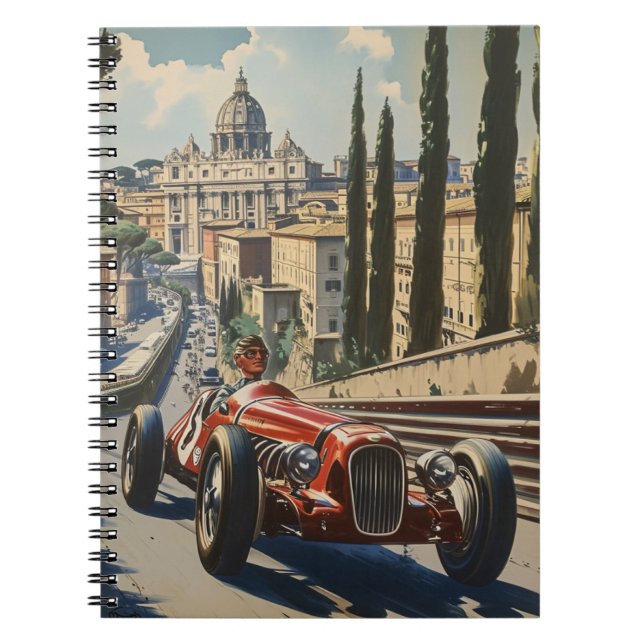 Vintage racing car in Rome Notebook (Front)
